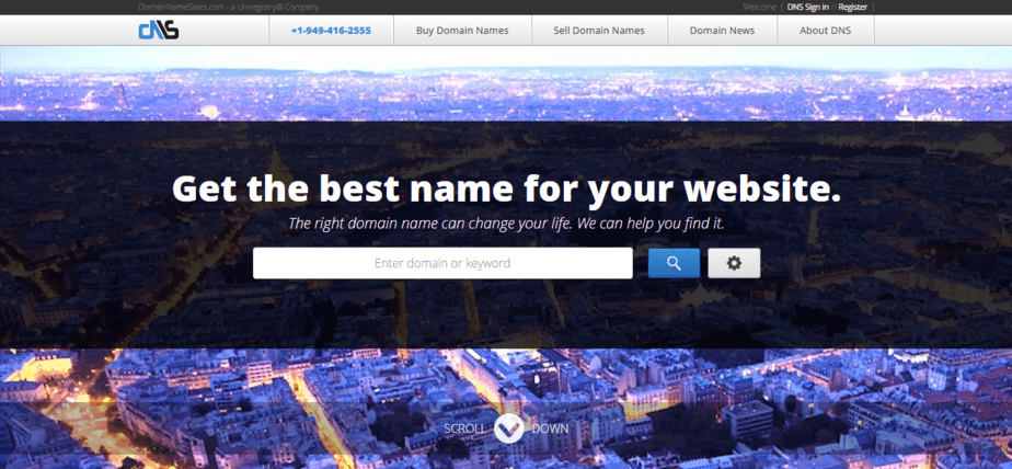 sell and buy domain names on domain name sales