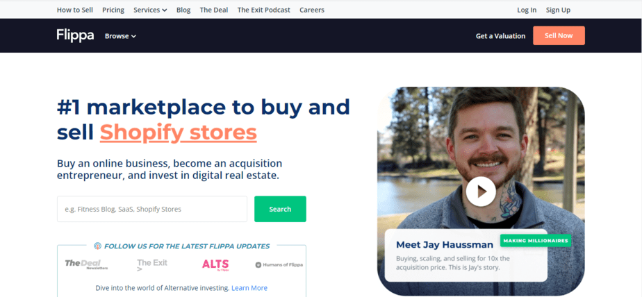 sell domains on flippa