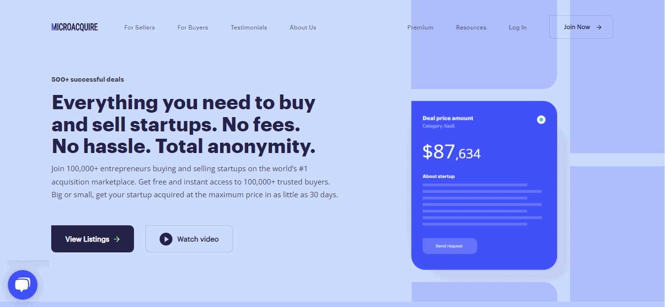 Buy And Sell Websites On MicroAcquire
