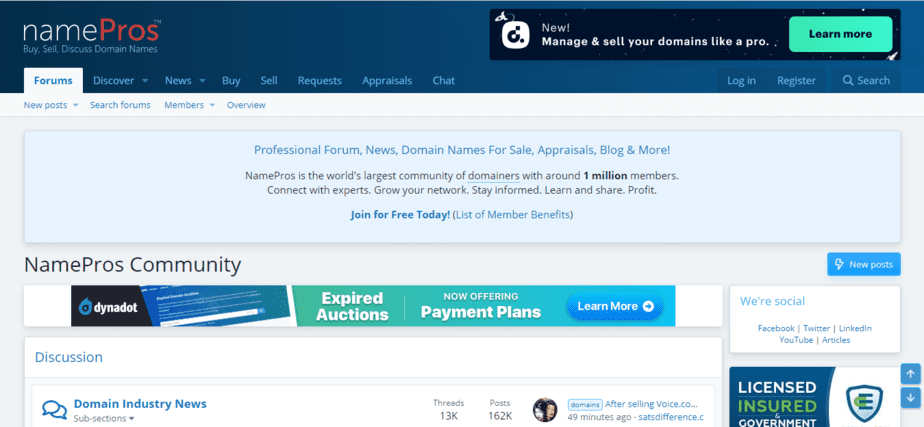 flipping domains on namepros
