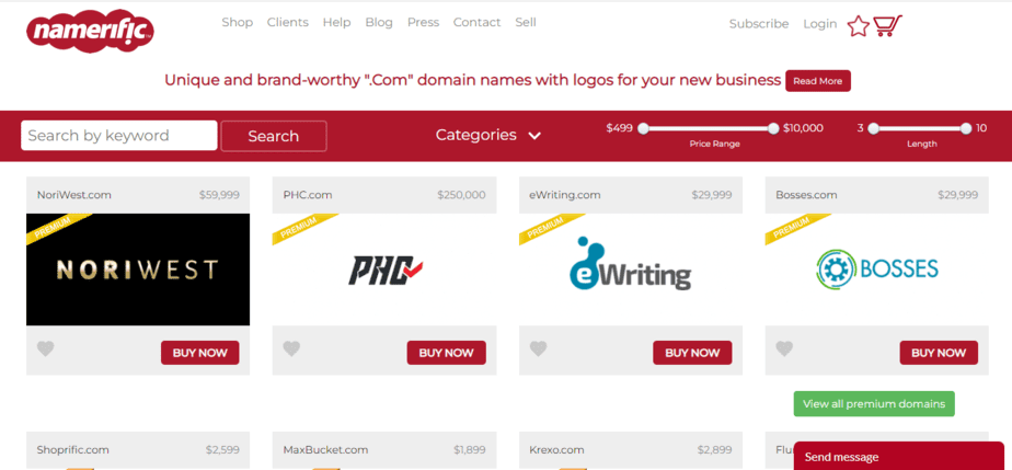 flipping domain names on namerific