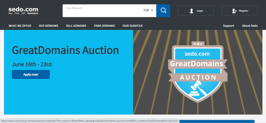 buy and sell domains on sedo