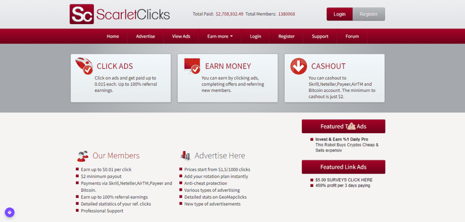Scarlet-Clicks ptc websites